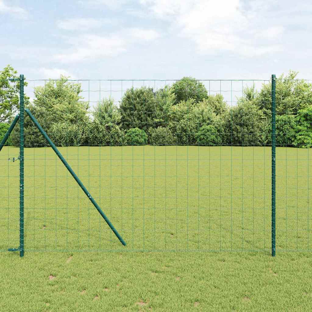 JUNG Vida Zaun mit Pfosten Grün 1,6 x 10 m Stahl und PVC