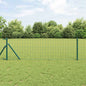 JUNG Vida Zaun mit Pfosten Grün 0,8 x 25 m Stahl und PVC