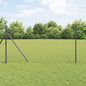 JUNG Vida Zaun mit Pfosten Grau 1,4 x 10 m Stahl und PVC