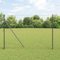 JUNG Vida Zaun mit Pfosten Grau 1,6 x 10 m Stahl und PVC