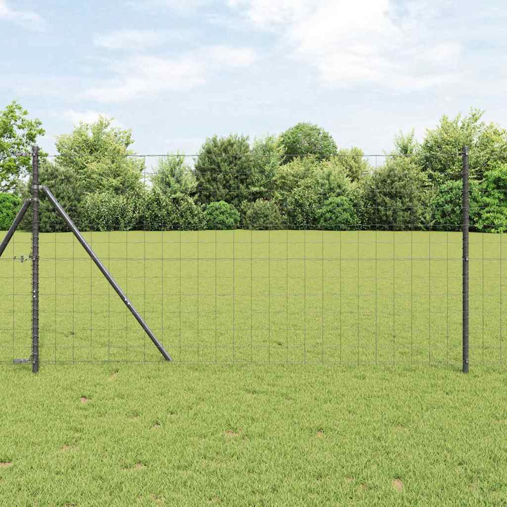 JUNG Vida Zaun mit Pfosten Grau 1 x 25 m Stahl