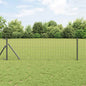 JUNG Vida Zaun mit Pfosten Grau 0,4 x 50 m Stahl und PVC