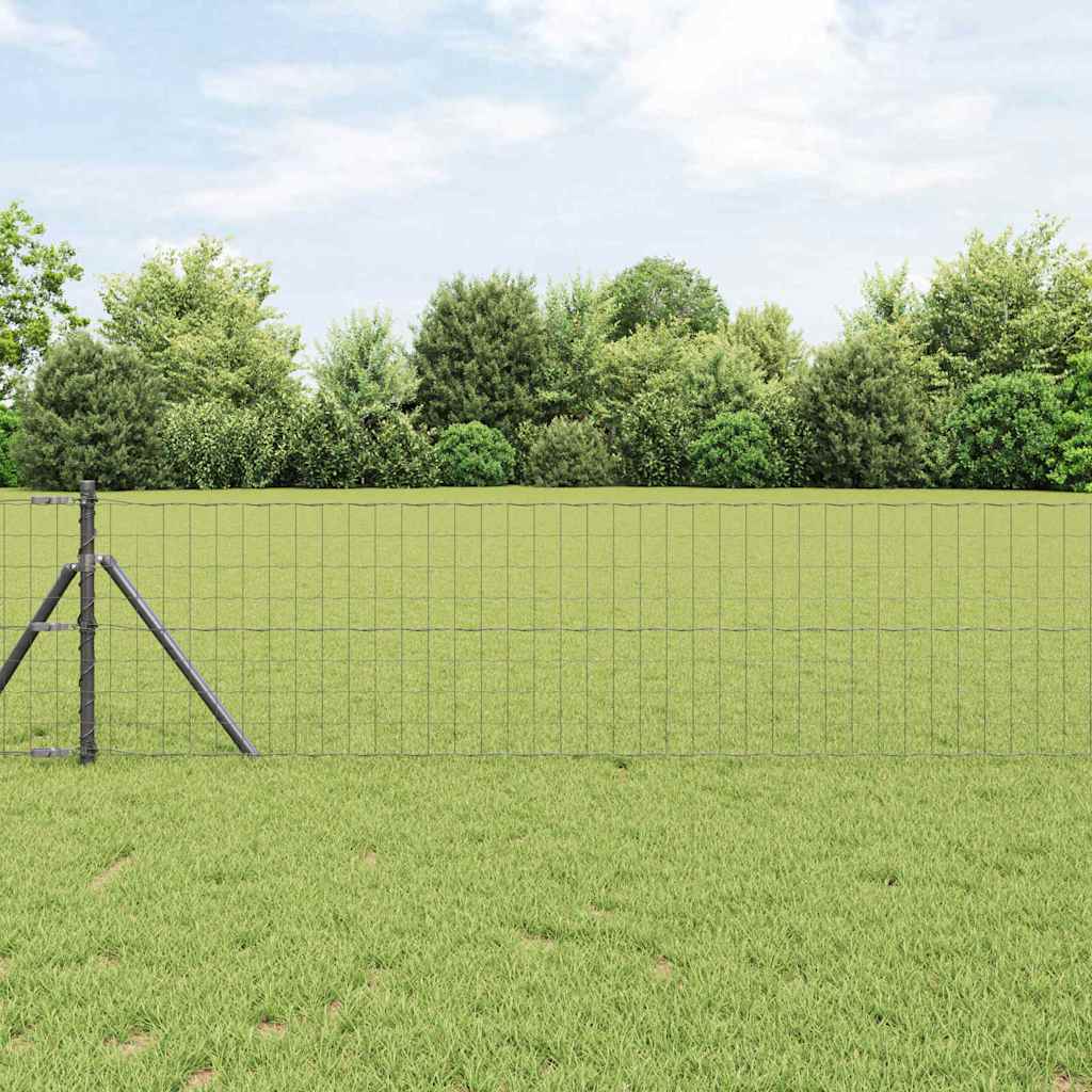 JUNG Vida Zaun mit Pfosten Grau 0,8 x 25 m Stahl