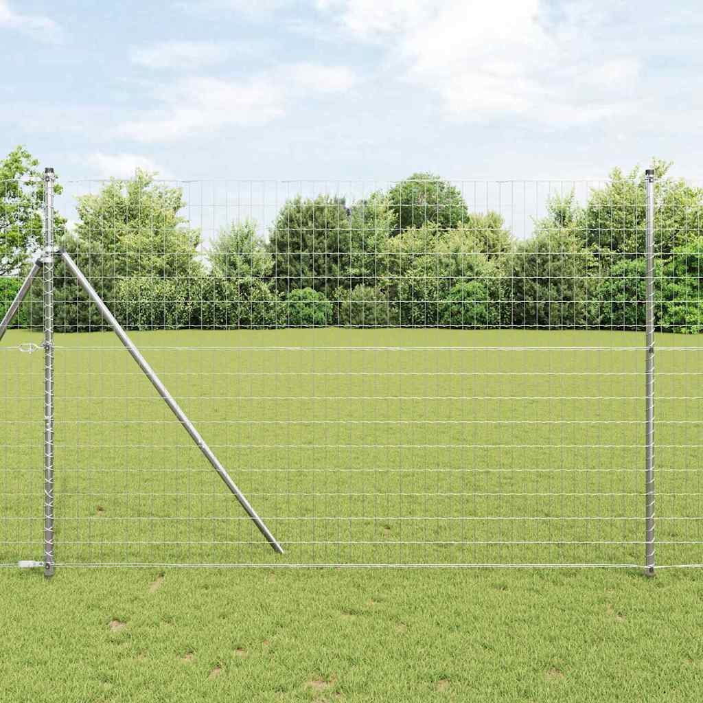 JUNG Vida Zaun mit Pfosten Silber 1,6 x 10 m Stahl und PVC
