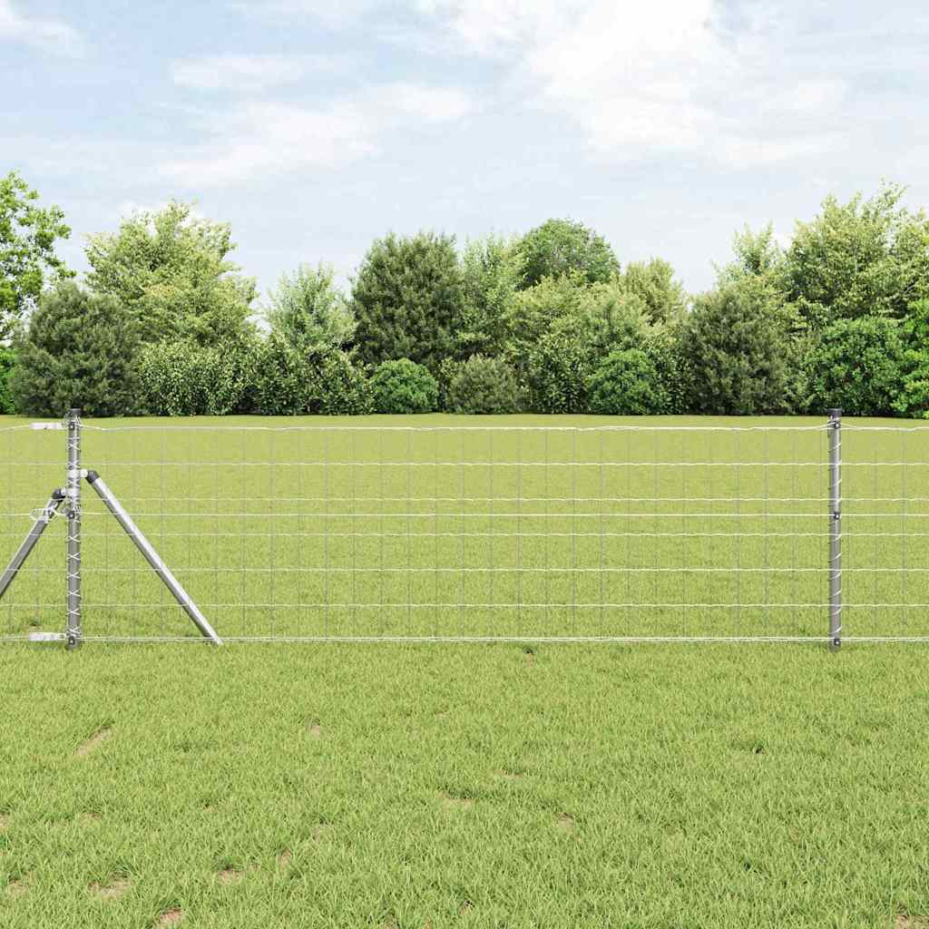 JUNG Vida Zaun mit Pfosten Silber 0,4 x 25 m Stahl und PVC