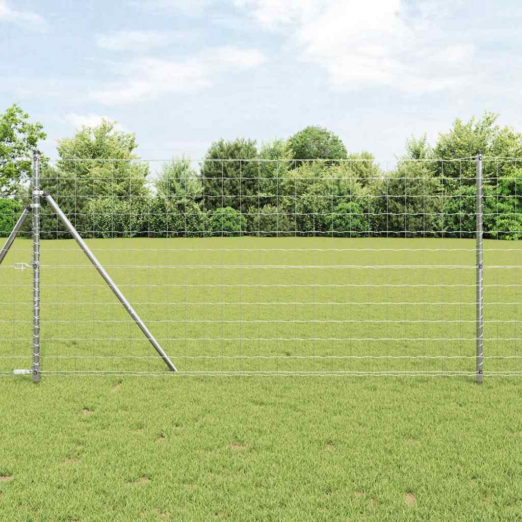 JUNG Vida Zaun mit Pfosten Silber 1,2 x 25 m Stahl und PVC