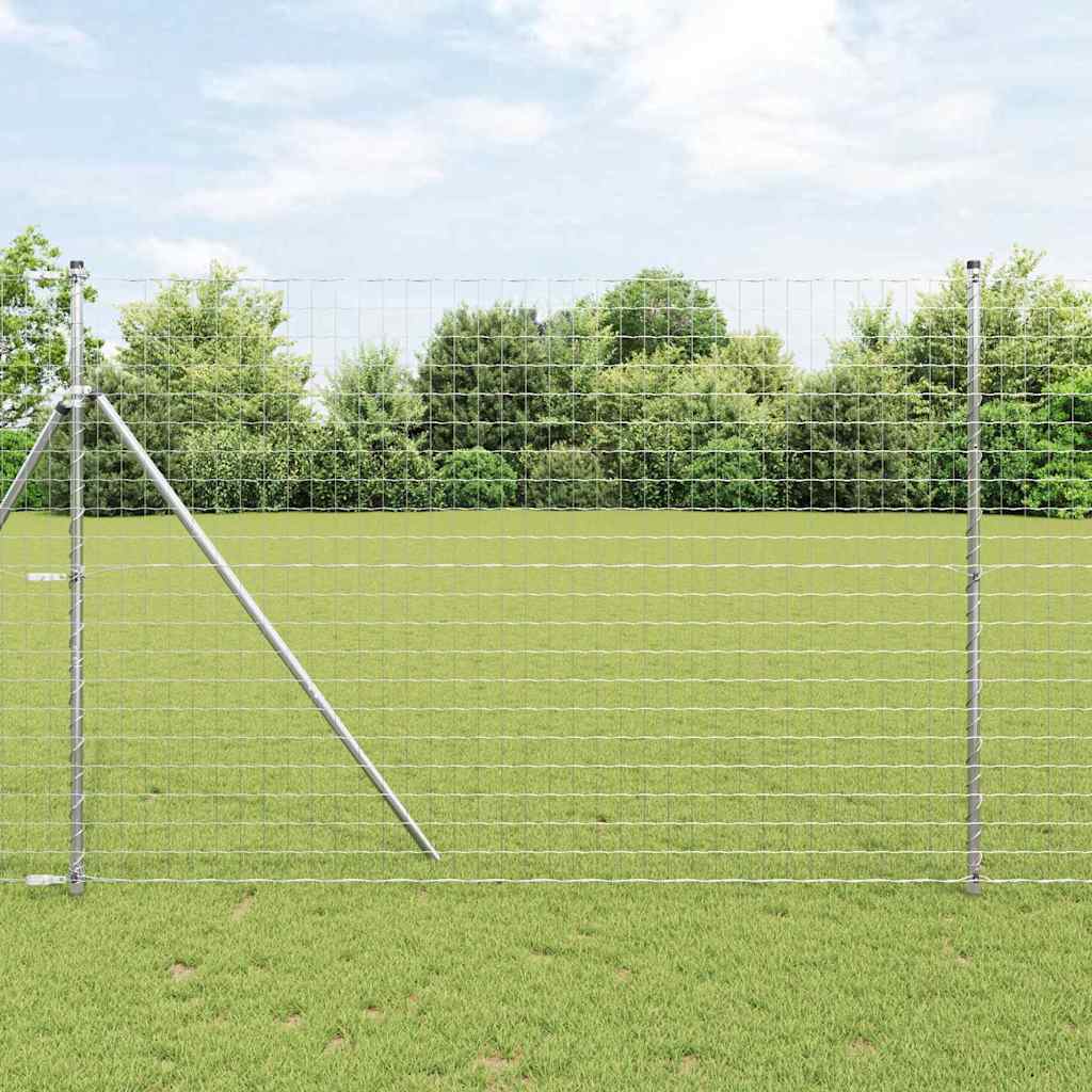 JUNG Vida Zaun mit Pfosten Silber 1,5 x 10 m Stahl und PVC