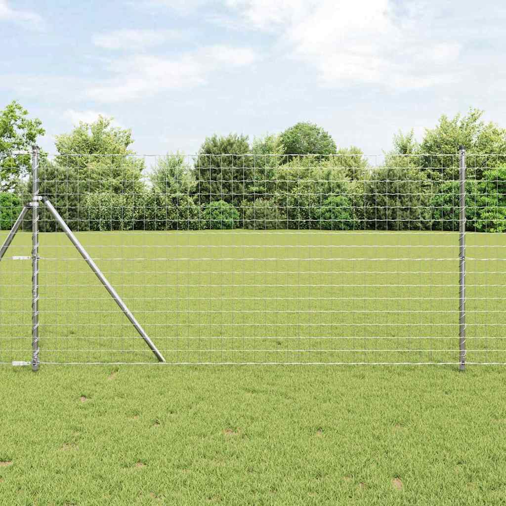 JUNG Vida Zaun mit Pfosten Silber 1 x 25 m Stahl und PVC