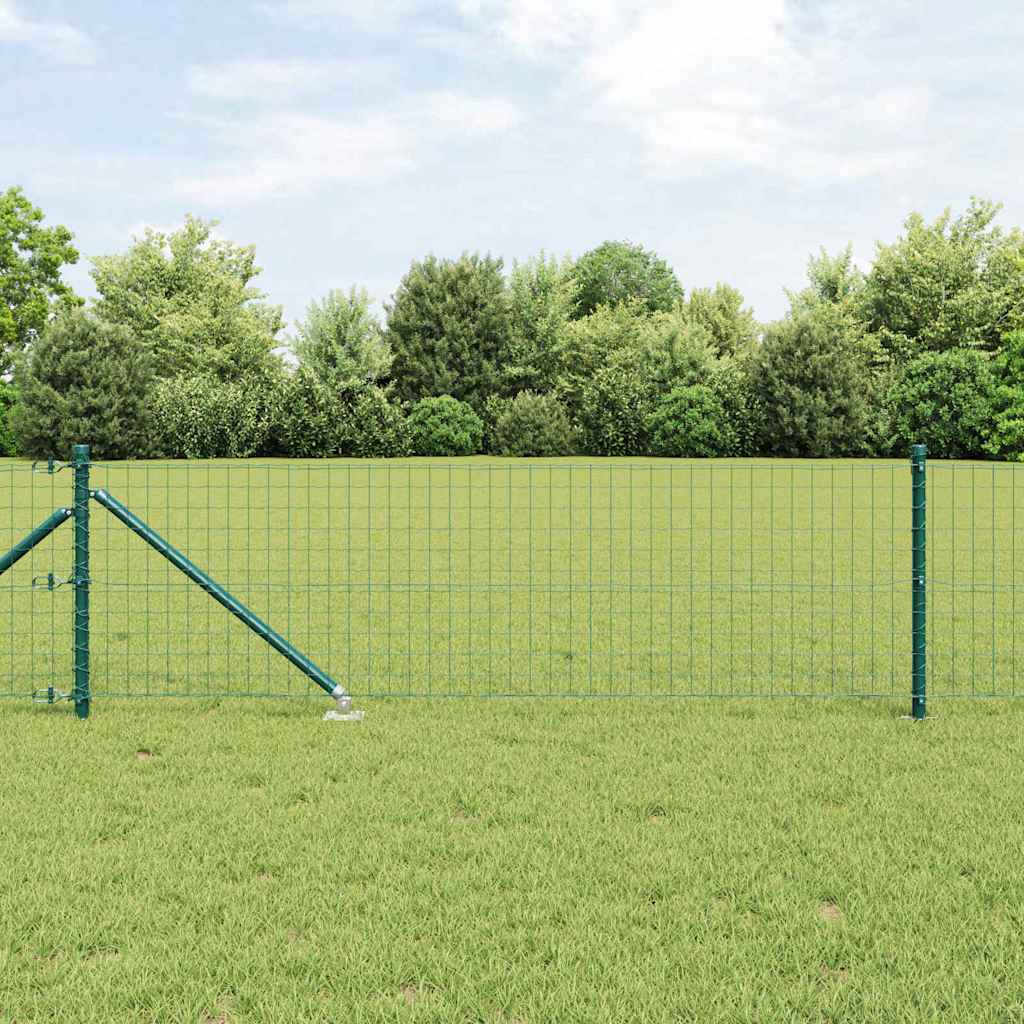 JUNG Vida Zaun mit Pfosten Grün 0,8 x 10 m Stahl und PVC