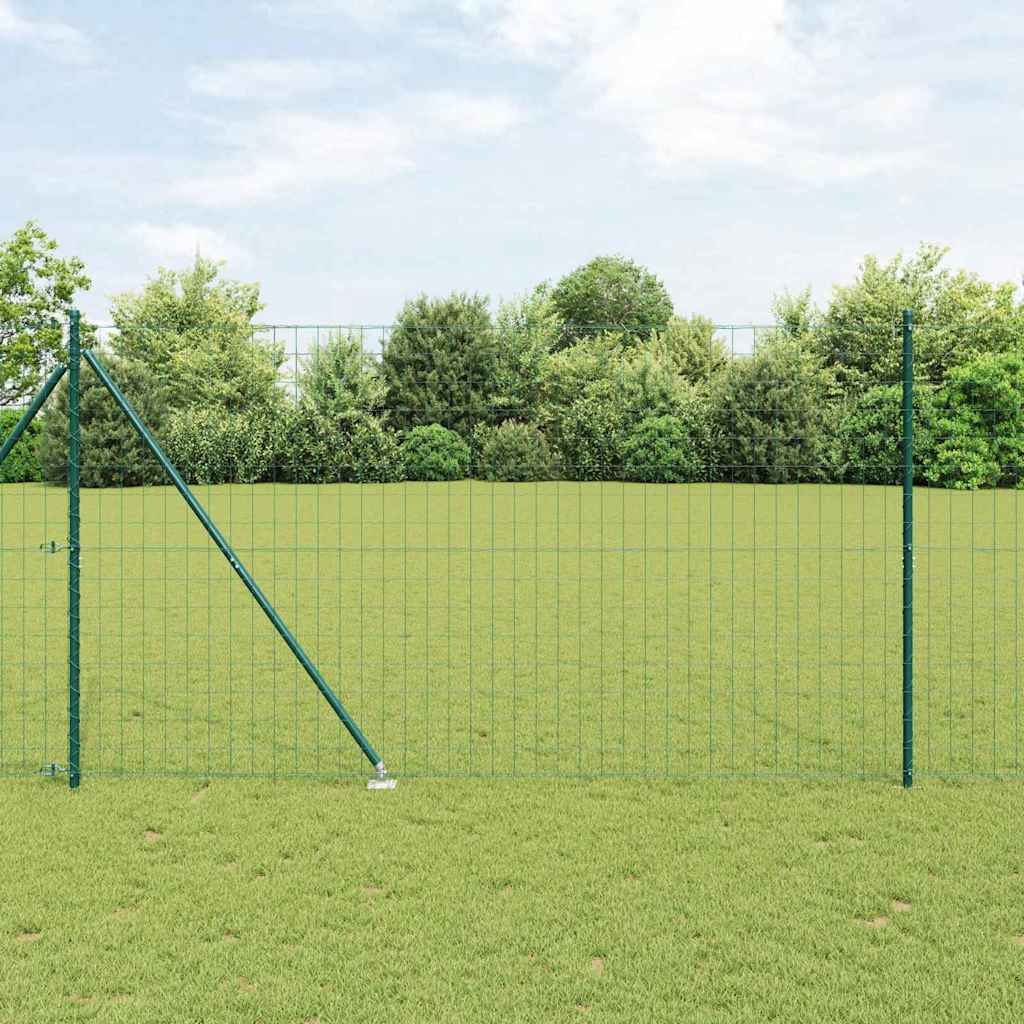 JUNG Vida Zaun mit Pfosten Grün 1,6 x 10 m Stahl und PVC