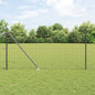 JUNG Vida Zaun mit Pfosten Grau 1,2 x 10 m Stahl und PVC