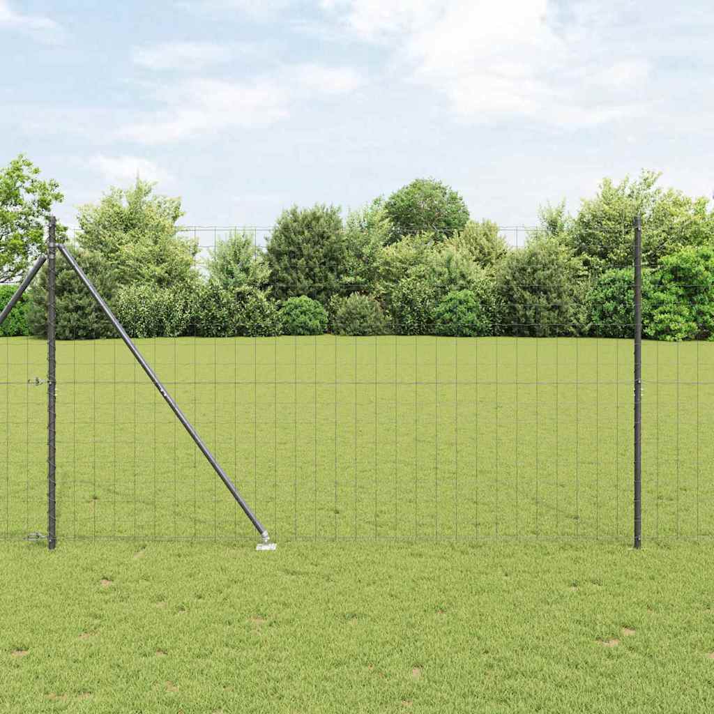 JUNG Vida Zaun mit Pfosten Grau 1,6 x 10 m Stahl und PVC