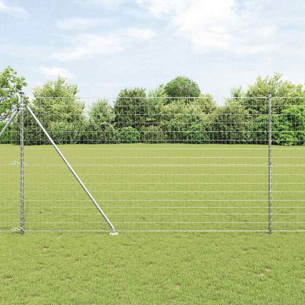 JUNG Vida Zaun mit Pfosten Silber 1,6 x 10 m Stahl