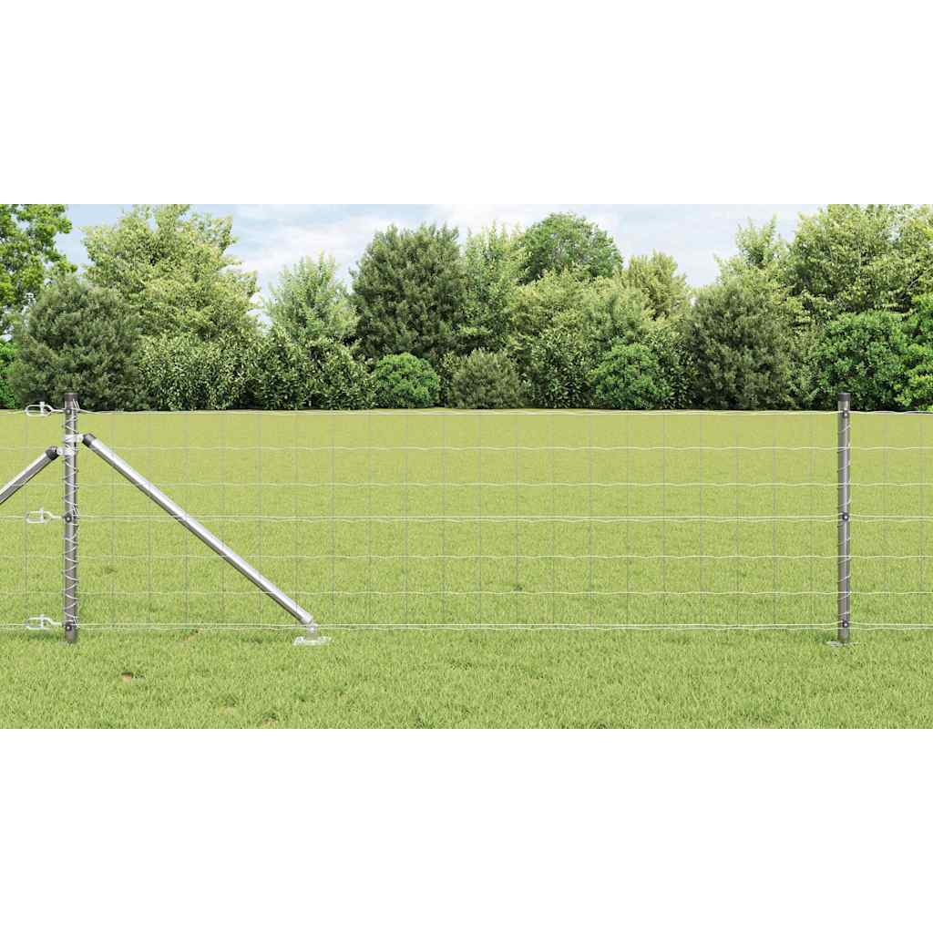JUNG Vida Zaun mit Pfosten Silber 0,6 x 10 m Stahl