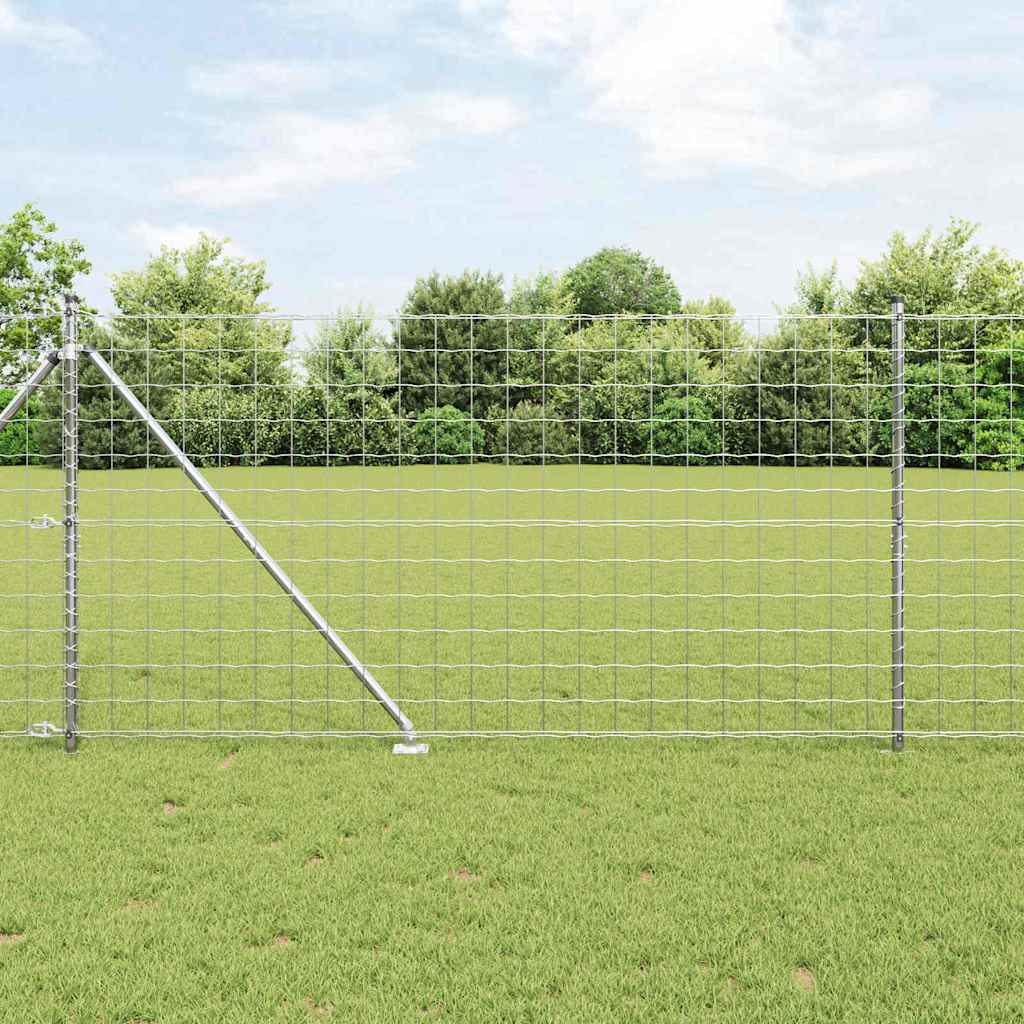 JUNG Vida Zaun mit Pfosten Silber 1,4 x 10 m Stahl