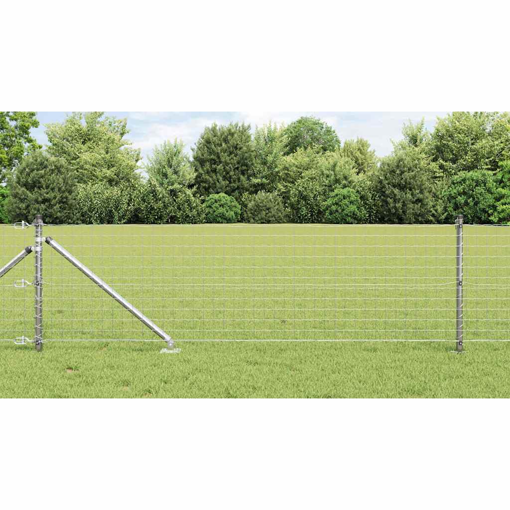 JUNG Vida Zaun mit Pfosten Silber 0,4 x 25 m Stahl