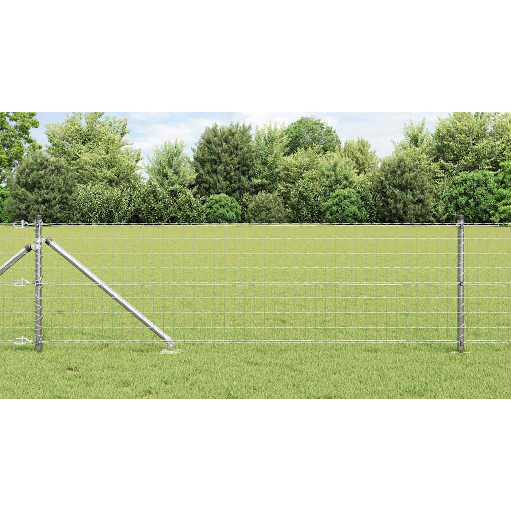 JUNG Vida Zaun mit Pfosten Silber 0,8 x 25 m Stahl