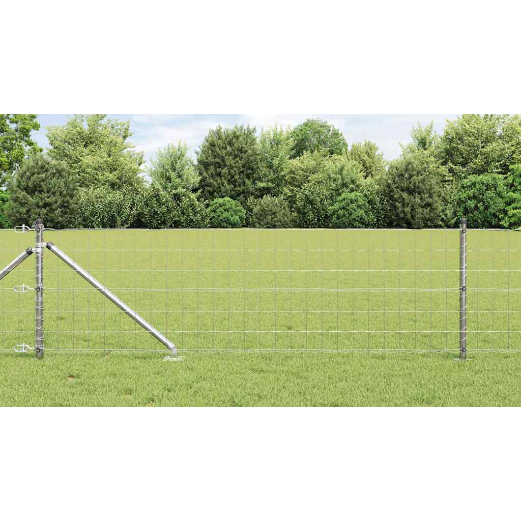 JUNG Vida Zaun mit Pfosten Silber 0,8 x 25 m Stahl