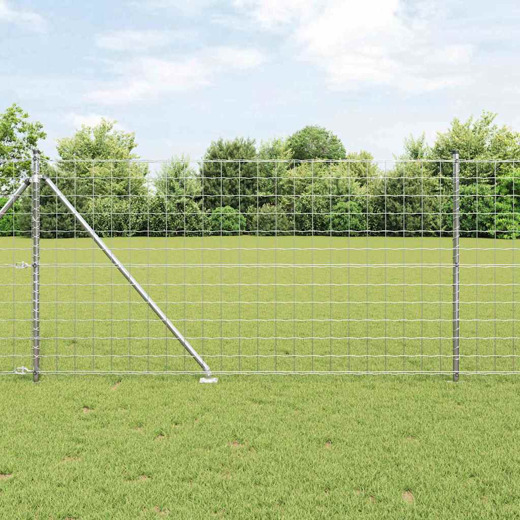 JUNG Vida Zaun mit Pfosten Silber 1 x 25 m Stahl