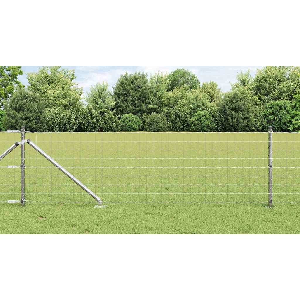 JUNG Vida Zaun mit Pfosten Silber 0,6 x 25 m Stahl