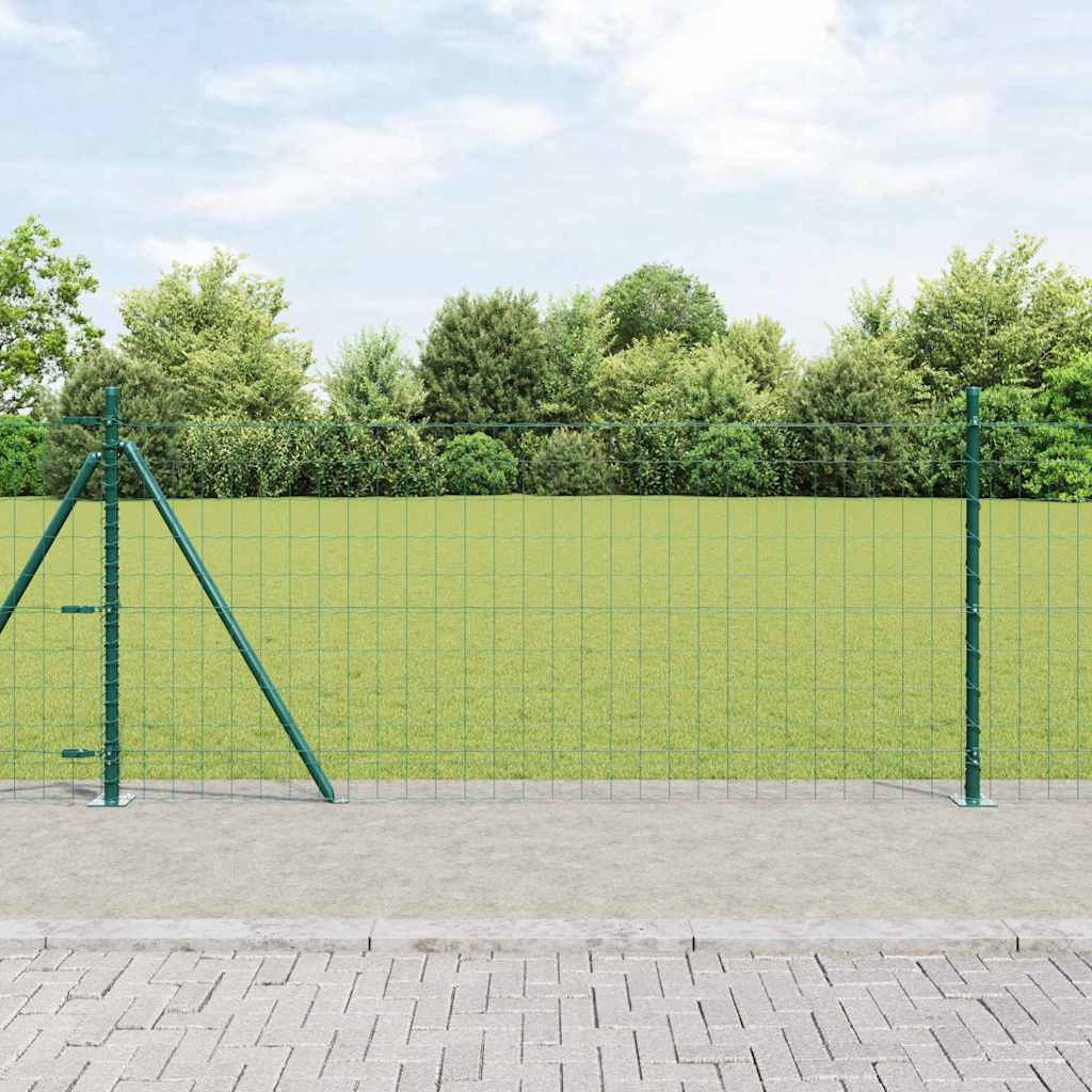 JUNG Vida Zaun mit Pfosten Grün 1 x 10 m Stahl und PVC