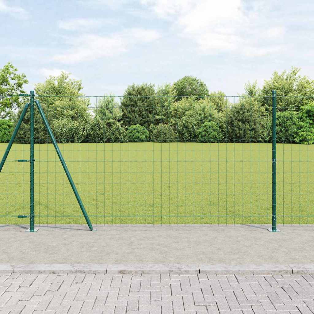 JUNG Vida Zaun mit Pfosten Grün 1,2 x 10 m Stahl und PVC