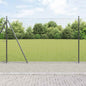 JUNG Vida Zaun mit Pfosten Grau 1,6 x 10 m Stahl und PVC