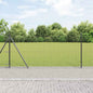 JUNG Vida Zaun mit Pfosten Grau 1 x 25 m Stahl und PVC