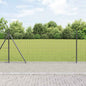 JUNG Vida Zaun mit Pfosten Grau 1 x 25 m Stahl und PVC