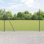 JUNG Vida Zaun mit Pfosten Grau 1,4 x 10 m Stahl und PVC