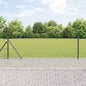 JUNG Vida Zaun mit Pfosten Grau 0,4 x 50 m Stahl und PVC