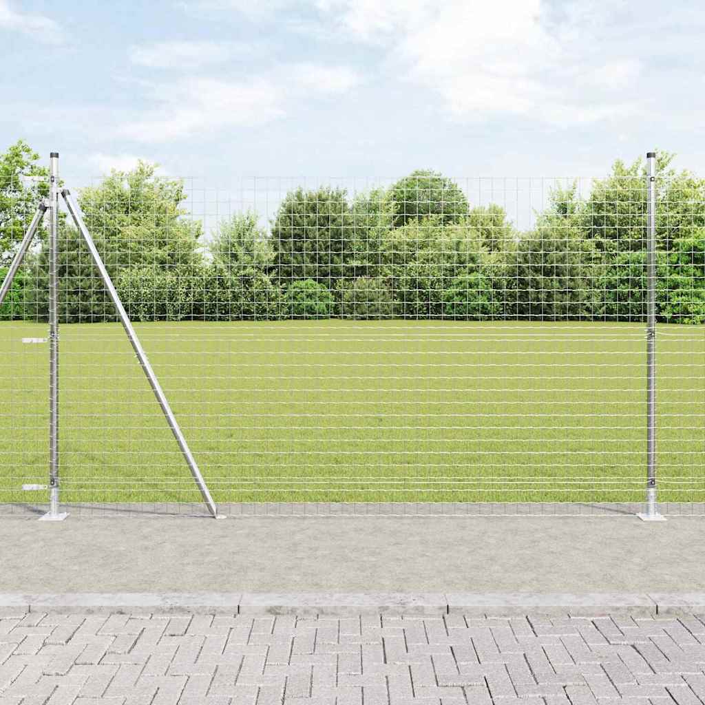 JUNG Vida Zaun mit Pfosten Silber 1,5 x 10 m Stahl