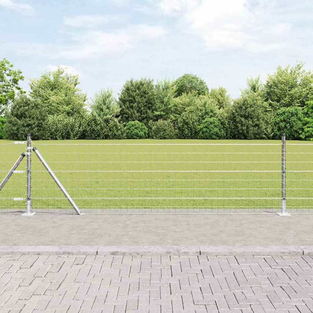 JUNG Vida Zaun mit Pfosten Silber 0,4 x 25 m Stahl