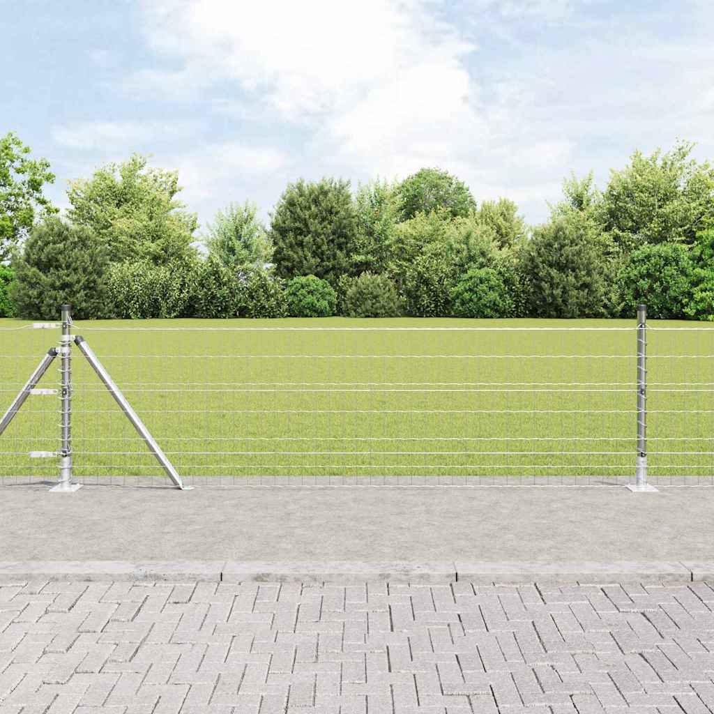 JUNG Vida Zaun mit Pfosten Silber 0,4 x 50 m Stahl