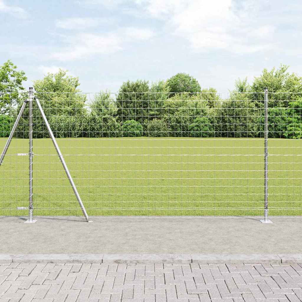JUNG Vida Zaun mit Pfosten Silber 1,2 x 25 m Stahl