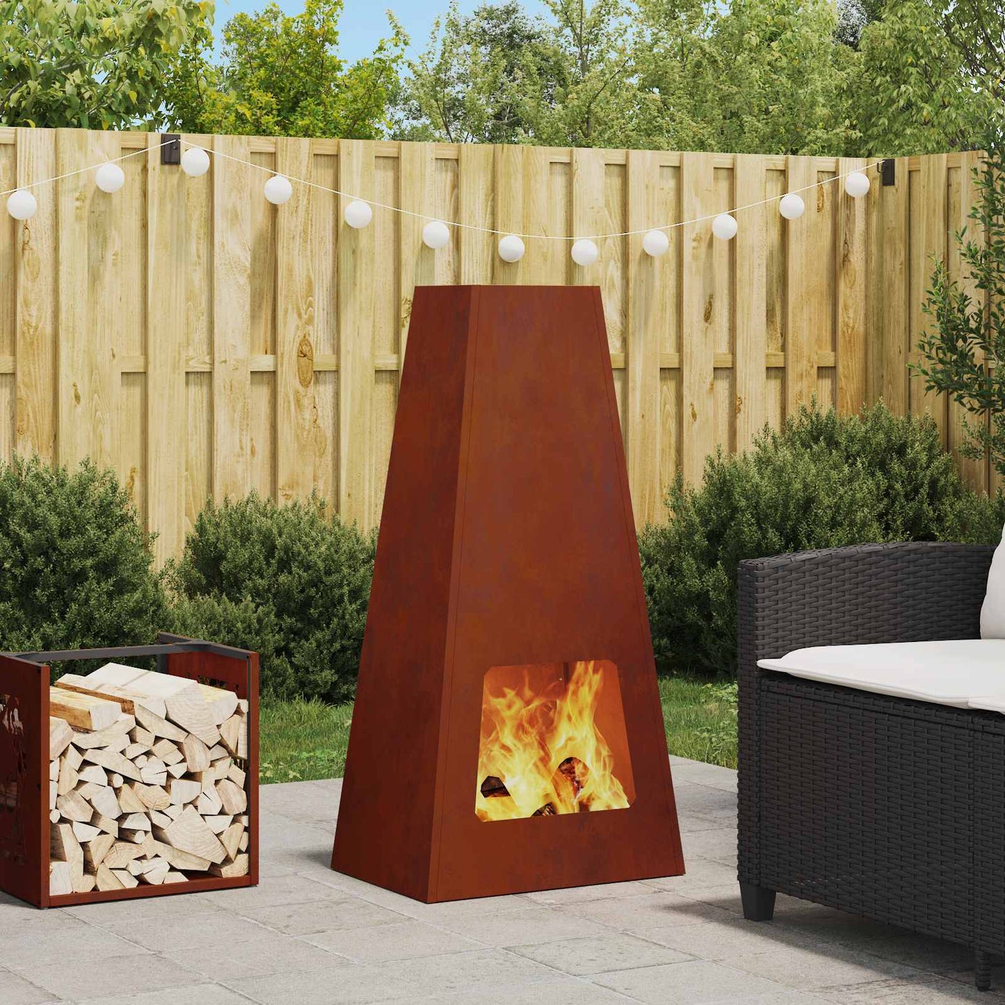 JUNG Vida Feuerstelle Braun 50 x 35 x 100 cm Wetterfeststahl
