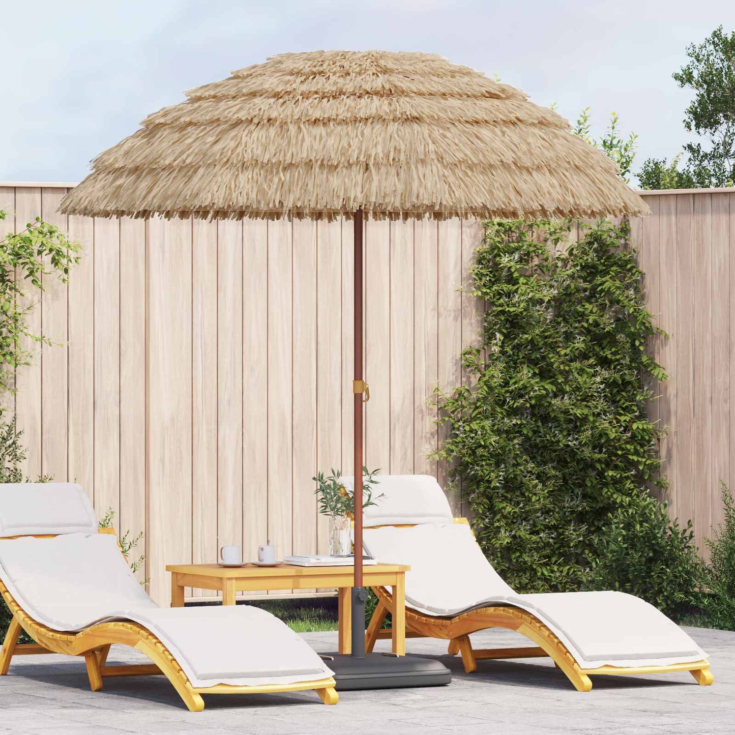 JUNG Vida Strandparasol Natur 255 x 255 x 255 cm Polyester und Stahl