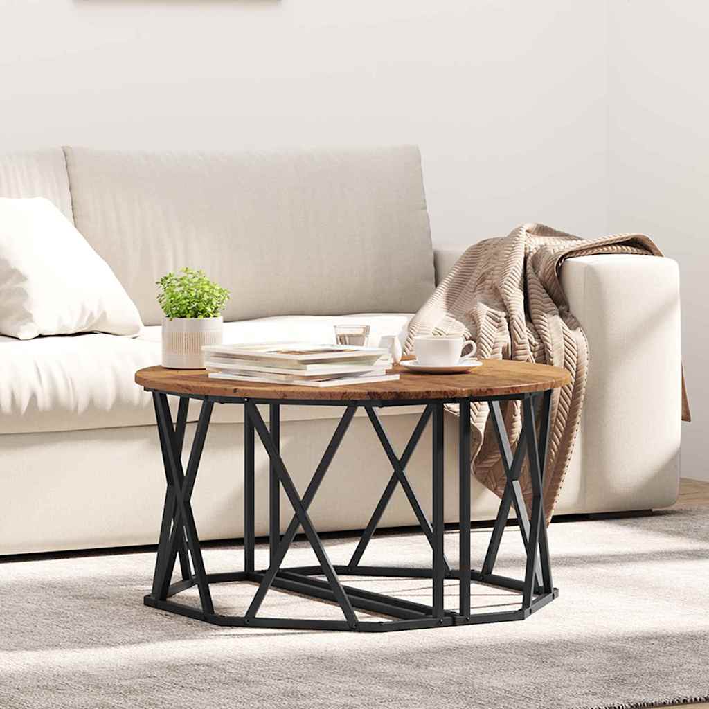 JUNG Vida Couchtisch Altholz 80 x 80 x 42 cm Ingenieure Holz und Stahl