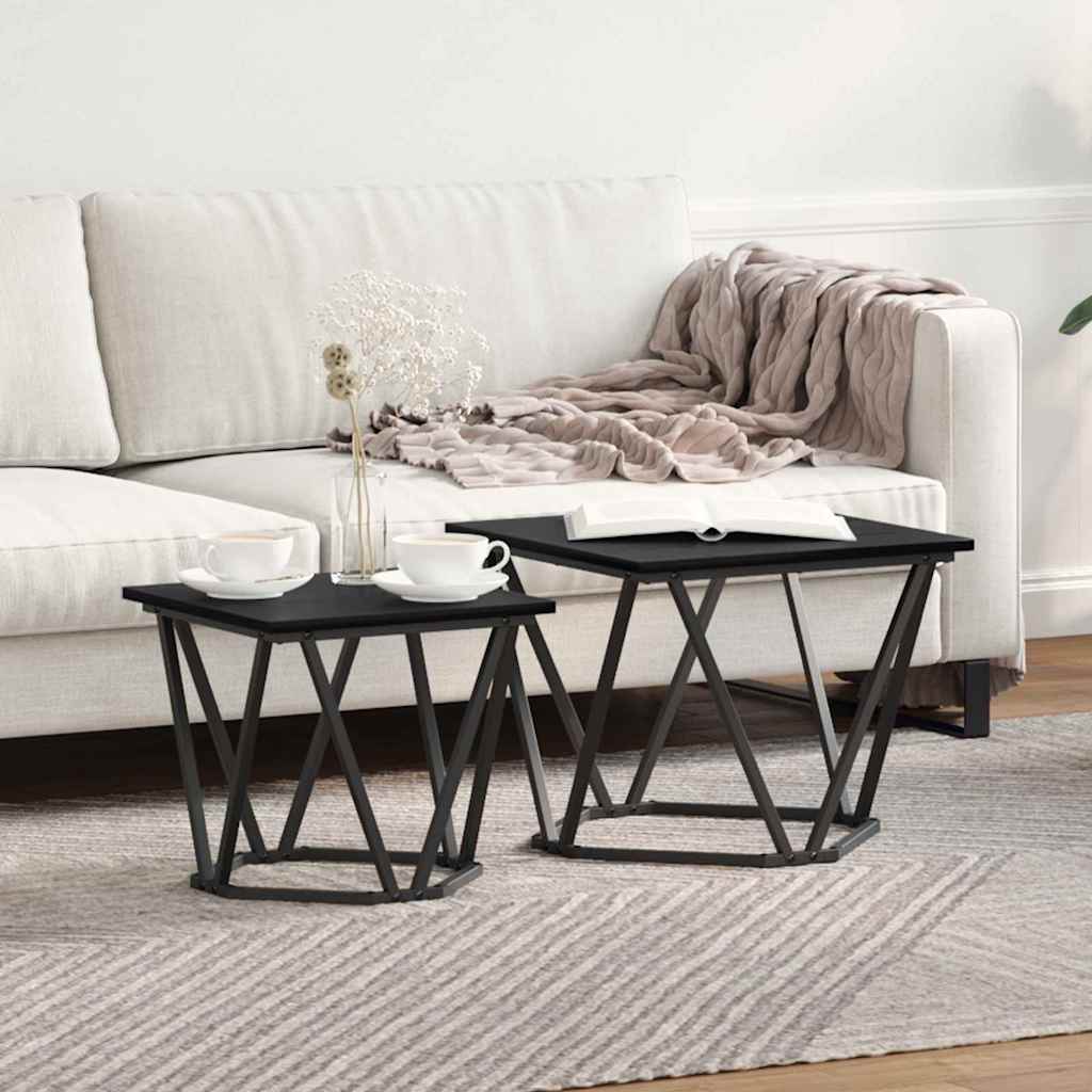 JUNG Vida Beistelltisch-Set 2 pcs Schwarze Eiche 50 x 50 x 40 cm