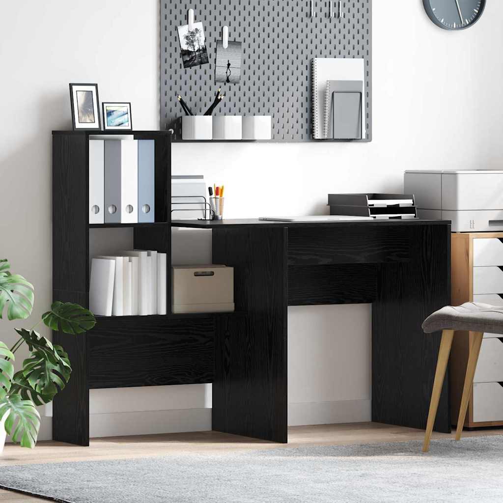 JUNG Vida Schreibtisch Schwarz Eichen-Optik 131,5 x 50 x 106,5 cm
