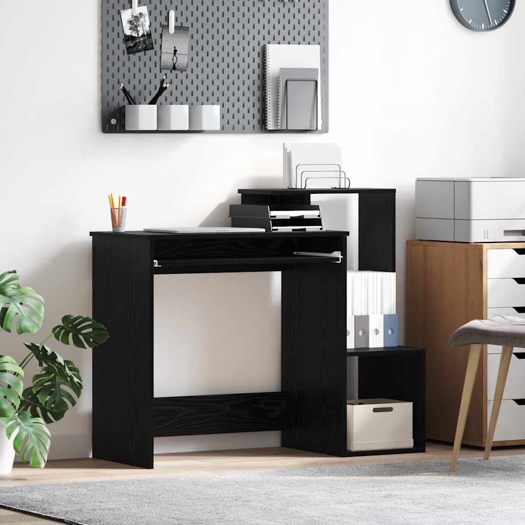 JUNG Vida Schreibtisch mit Regal Schwarz Eichen-Optik 106 x 41 x 88.5 cm