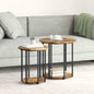 JUNG Vida Beistelltisch-Set mit Regal 2 pcs Braun