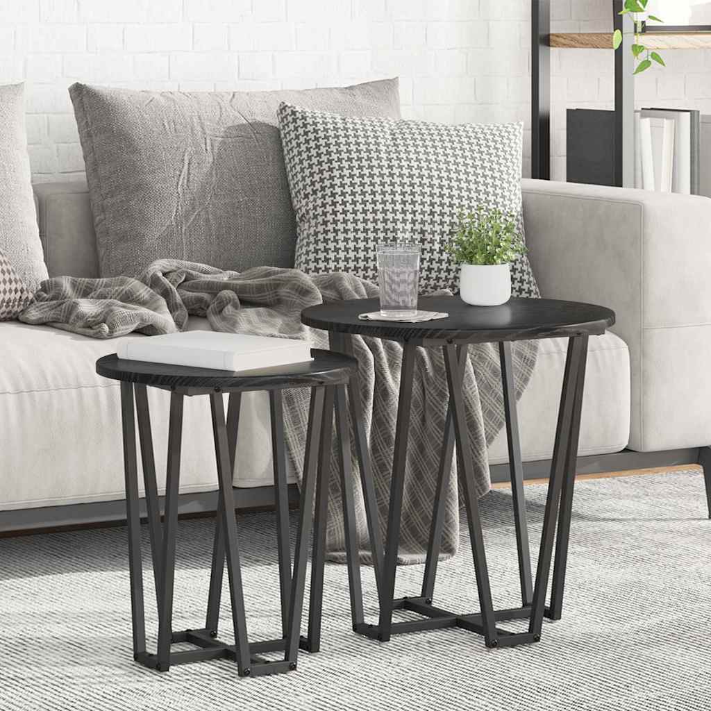 JUNG Vida Beistelltisch-Set 2 pcs Schwarz Eichen-Optik