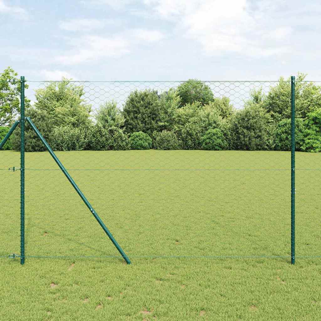 JUNG Vida Zaunpfosten Grün 100 x 1,6 m (50 mm Maschen) Stahl und PVC