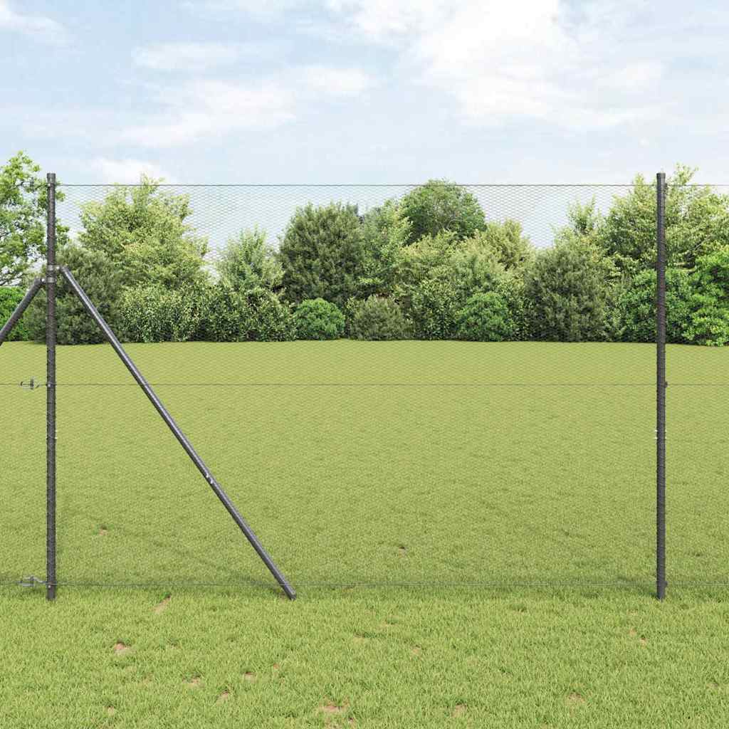 JUNG Vida Zaunpfosten Grau 25 x 1,6 m (13 mm Maschenweite) Stahl und PVC