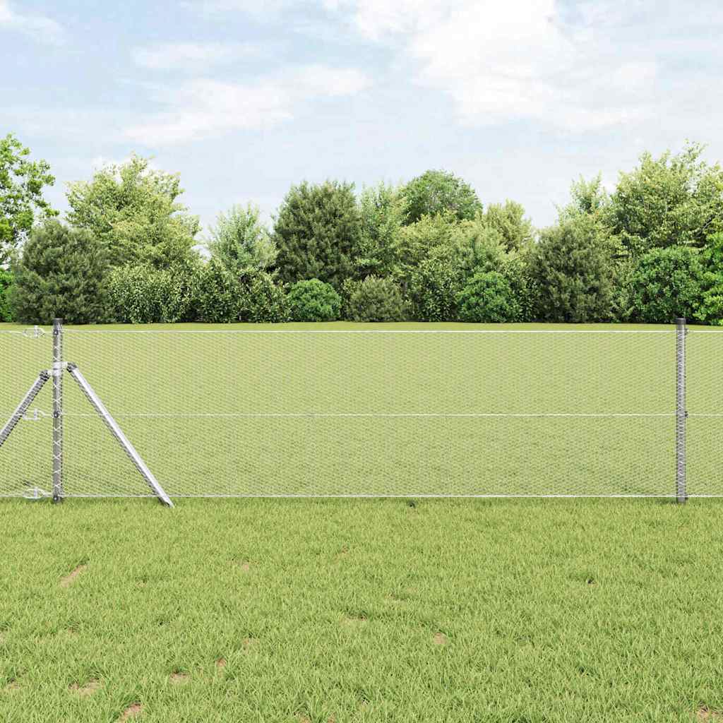 JUNG Vida Zaunpfosten Silber 10 x 0,6 m (13 mm Maschen) Stahl