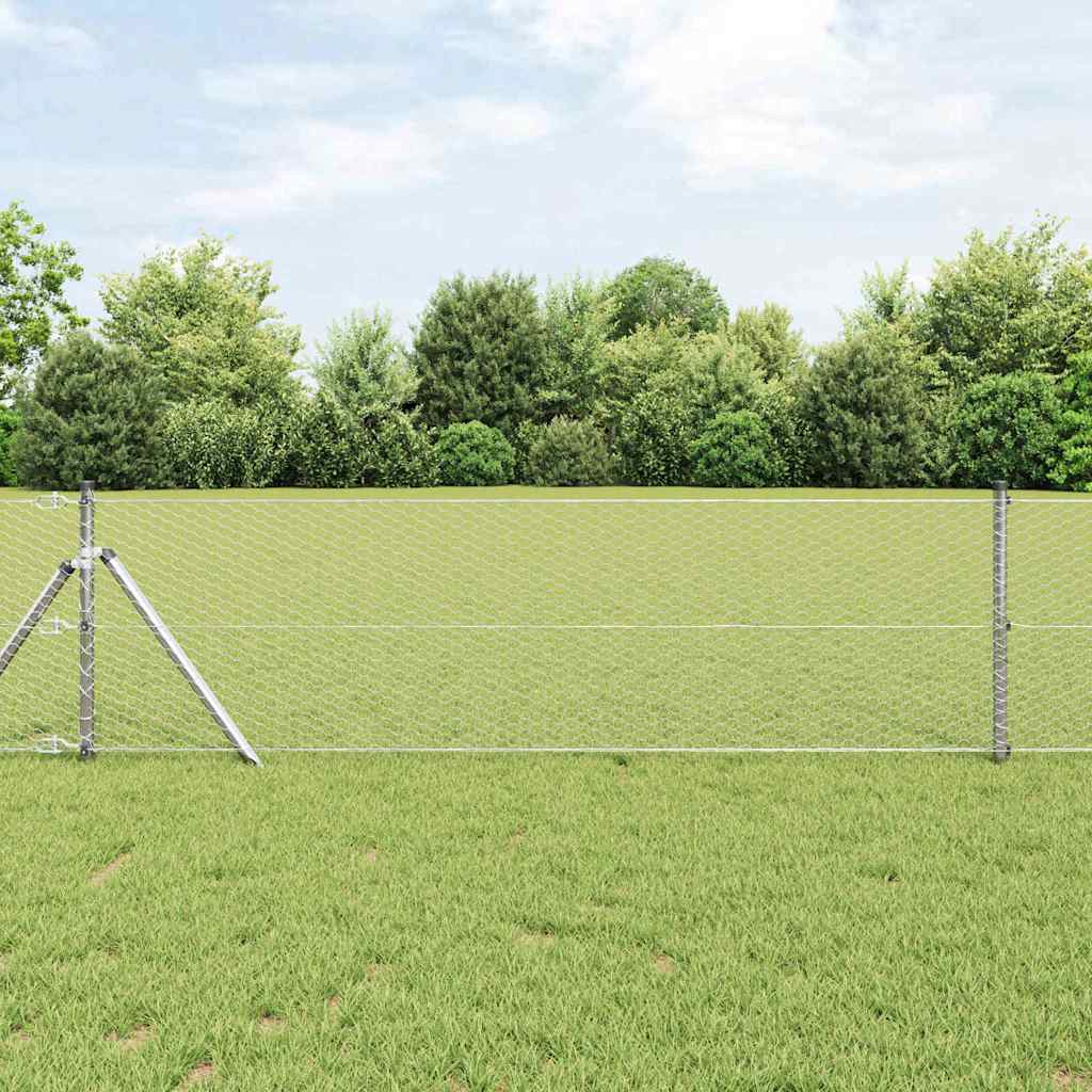 JUNG Vida Zaunpfosten Silber 10 x 0,6 m (25 mm Maschen) Stahl