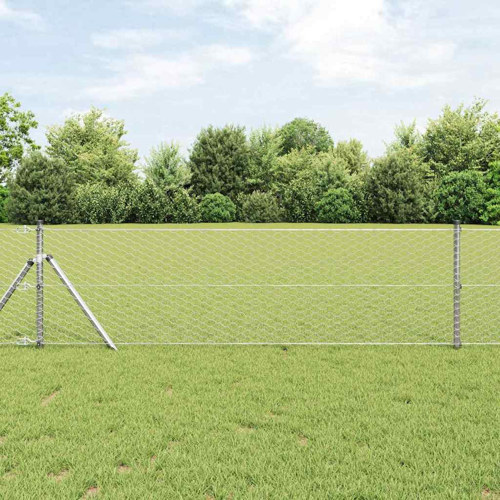 JUNG Vida Zaunpfosten Silber 10 x 0,6 m (36 mm Netz) Stahl