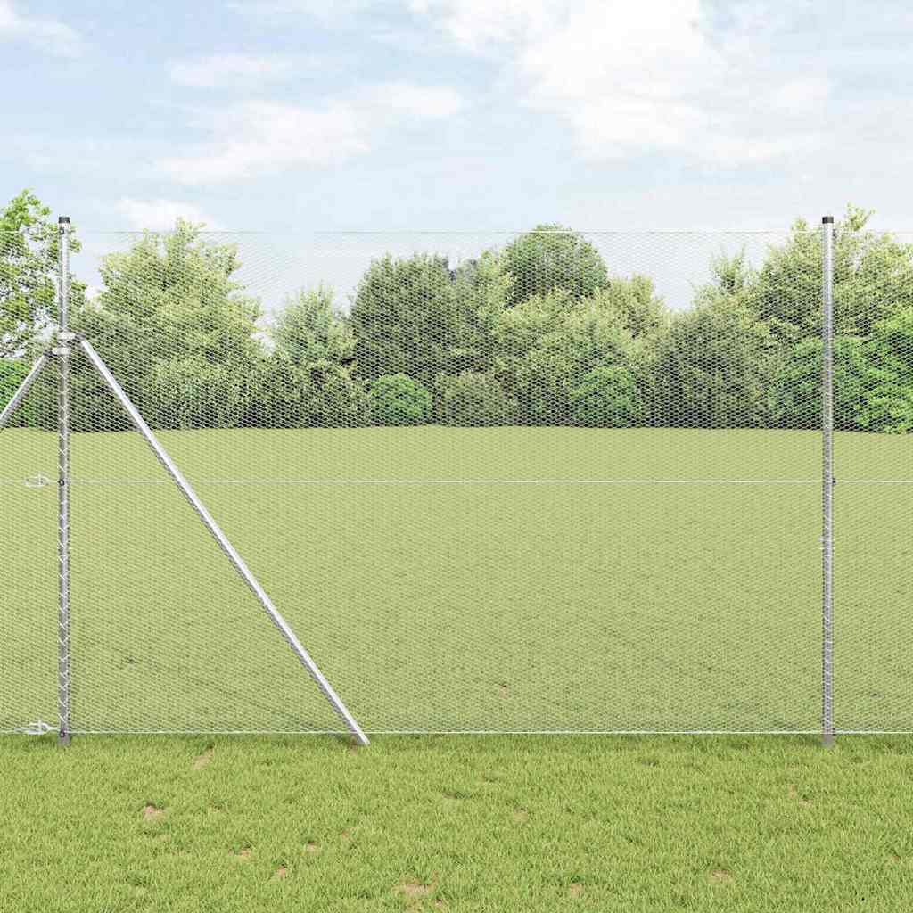 JUNG Vida Zaunpfosten Silber 10 x 1,5 m (13 mm Maschenweite) Stahl
