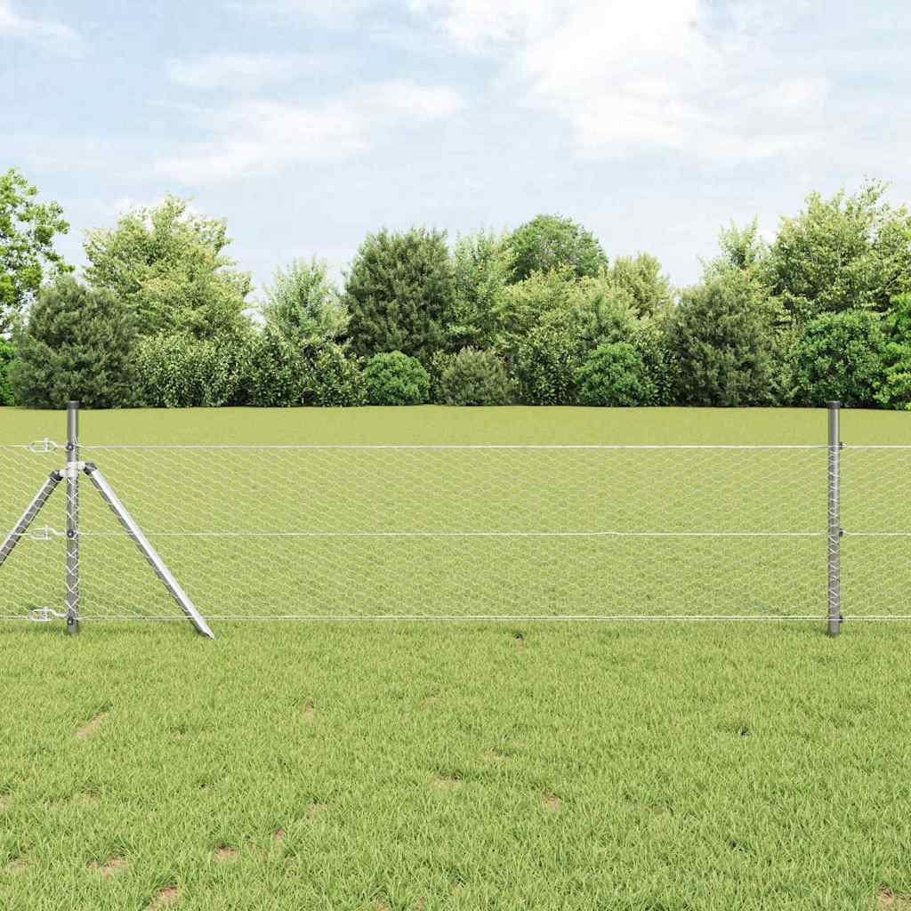JUNG Vida Zaunpfosten Silber 50 x 0,4 m (25 mm Netz) Stahl